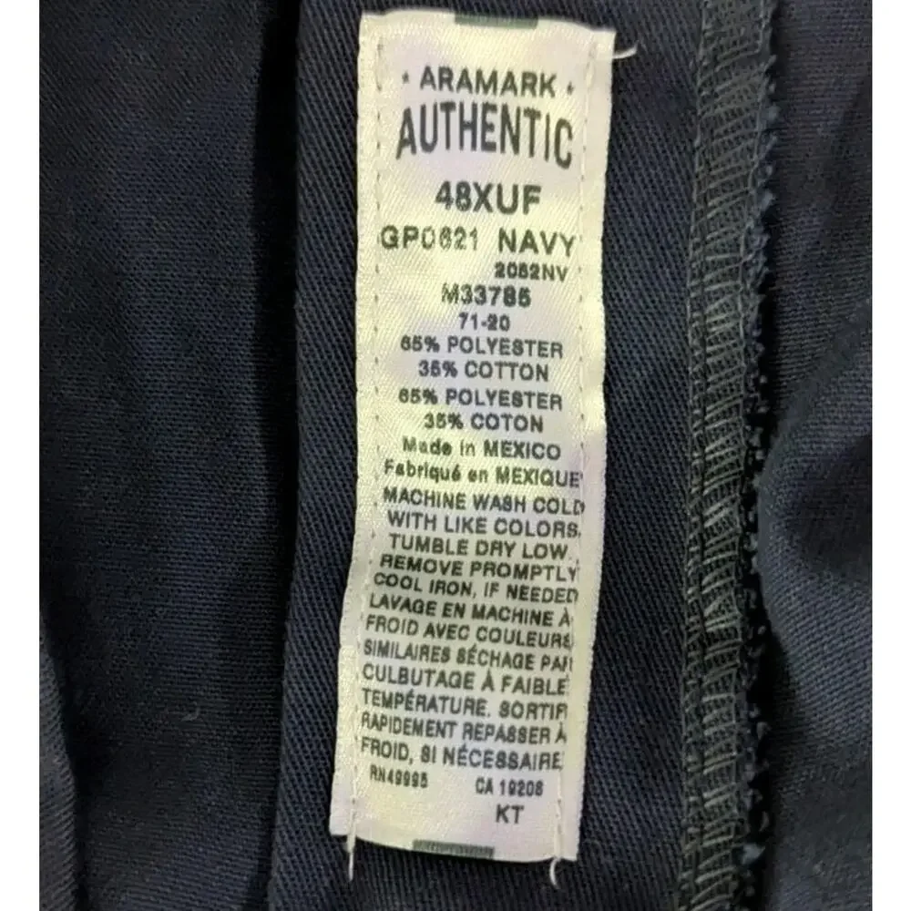 Aramark Cargo Pants Stretch Waist Mens size 48 48x30 Blue Navy Work